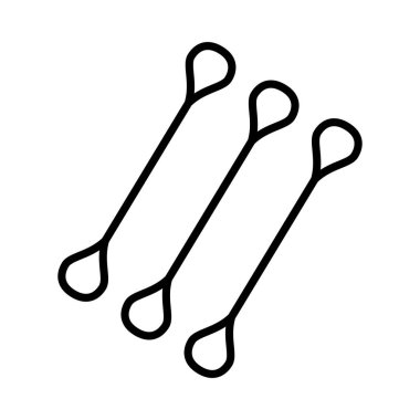 Cotton Buds Vektör Satırı Simge Tasarımı