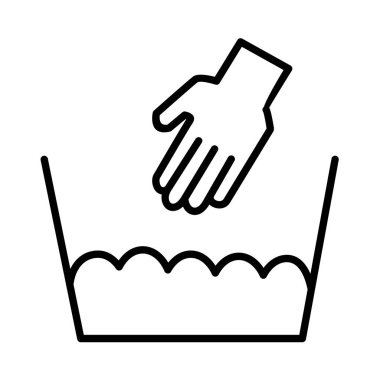 El yıkama Vektör Satırı Simge Tasarımı