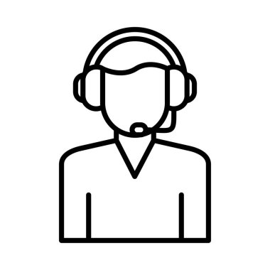 Merkezi İşçi Vektör Satırı Simge Tasarımı Ara