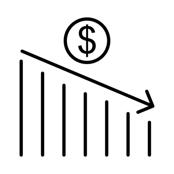 Lågkonjunktur Vektor Linje Icon Desig — Stock vektor