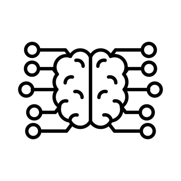 Brainstorming Icône Ligne Vectorielle Desig — Image vectorielle