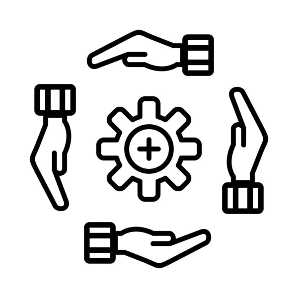Equipo Trabajo Vector Line Icon Desig — Vector de stock