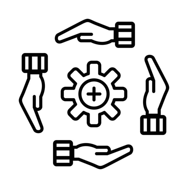 Teamwerk Vectorlijn Icon Desig — Stockvector