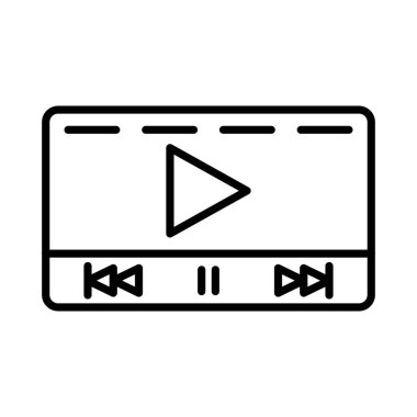 Video Oyuncu Vektör Satır Simgesi Tasarımı