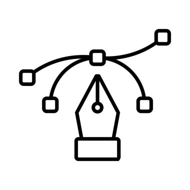 Kalem Aracı Vektör Satırı Simge Tasarımı