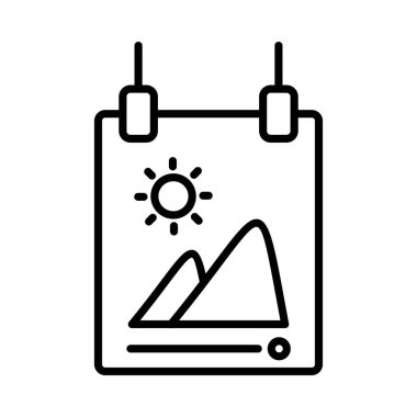 Poster Vektör Satır Simgesi Tasarımı