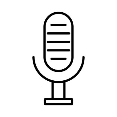 Mikrofon Vektör Satırı Simge Tasarımı