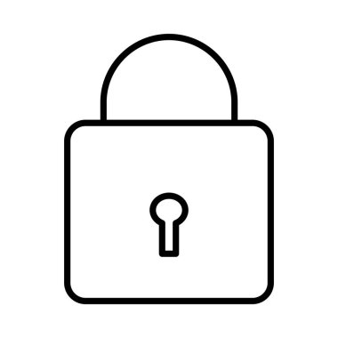 Kilitli Vektör Satırı Simge Tasarımı