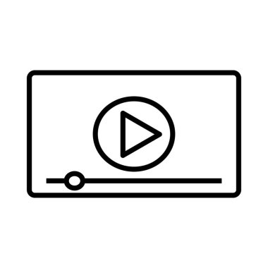 Video Oyuncu Vektör Satır Simgesi Tasarımı