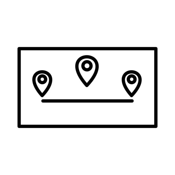 Mapa Vector Line Icon Desig — Vetor de Stock