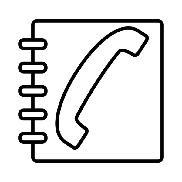 Telefon Rehberi Vektör Satır Simgesi Tasarımı — Stok Vektör