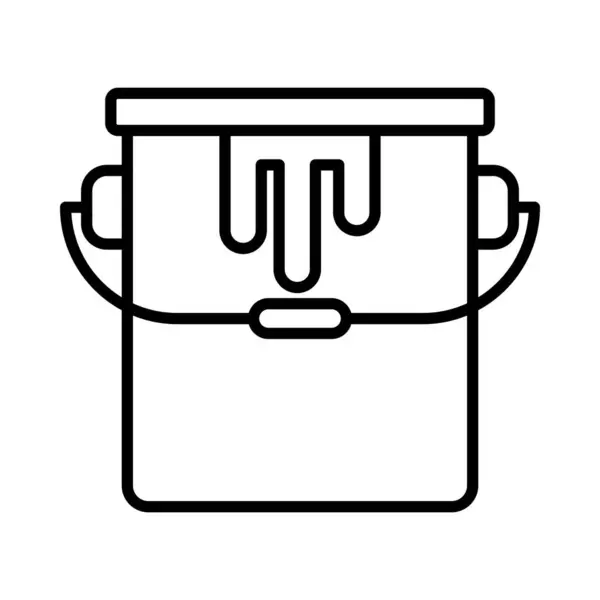 Paint Bucket Vector Line Icon Desig — Stockvector