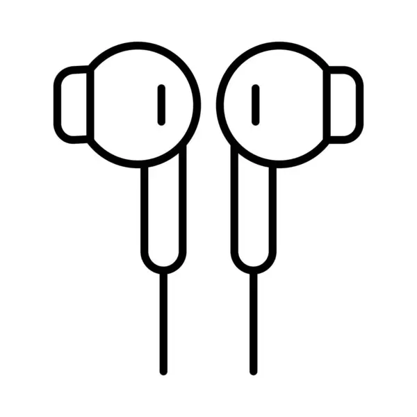 Auriculares Vector Línea Icono Desig — Vector de stock