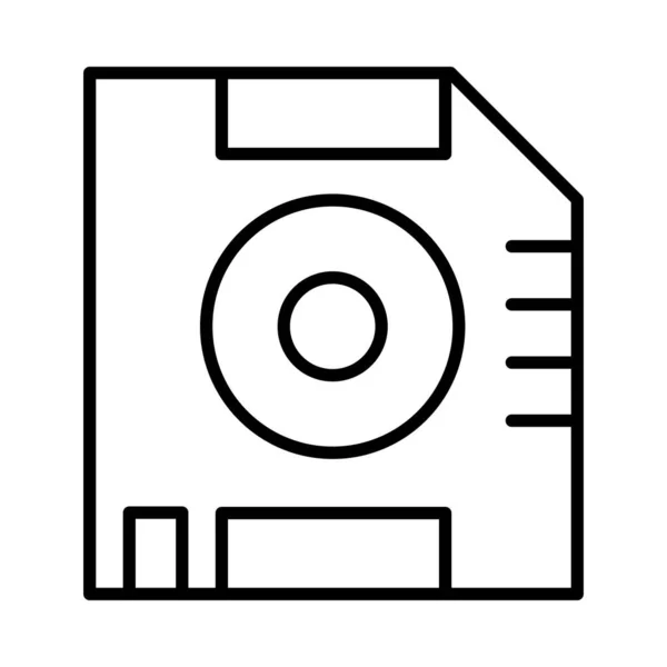 Floppy Disk Vector Linea Icona Desig — Vettoriale Stock