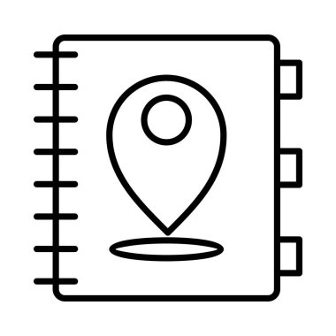 Adres Vektör Satırı Simge Tasarımı