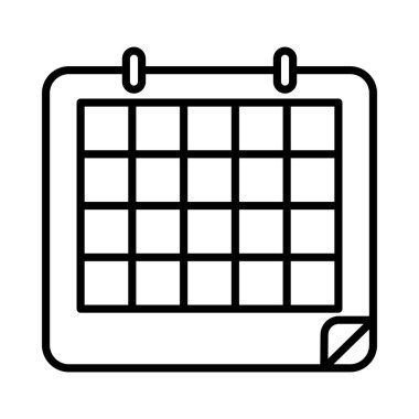 Calender Vektör Satır Simgesi Tasarımı