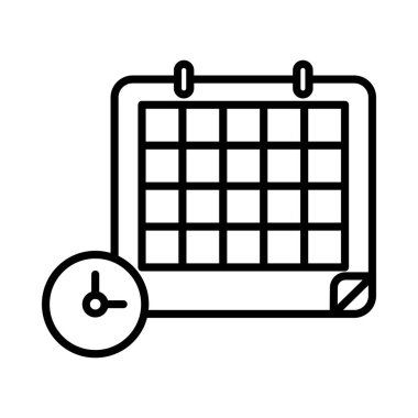 Bitiş Tarihi Vektör Satırı Simge Tasarımı