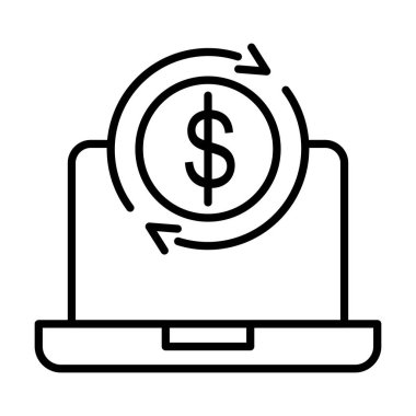 İnternet Bankacılık Vektör Satırı Simge Tasarımı