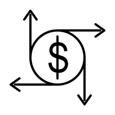 Parasal Emmision Vektör Satır Simgesi Tasarımı