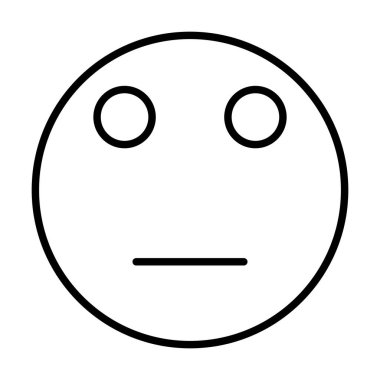 Gülen Yüz Vektör Satır Simgesi Tasarımı Değil