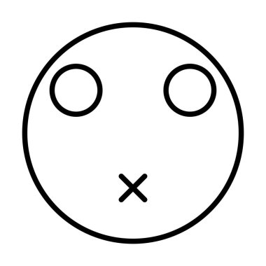 Şaşırmış Gülen Yüz Vektör Satır Simgesi Tasarımı