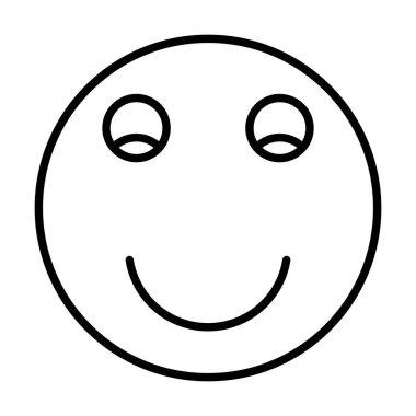 Gülen Yüz Vektör Satırı Simge Tasarımı