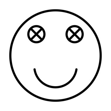 Şirin Gülen Yüz Vektör Satırı Simge Tasarımı