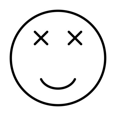 Göz Parıltısı Gülen Sırıtkan Vektör Satırı Simge Tasarımı