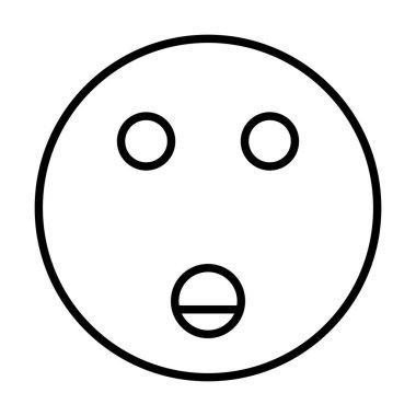 Şok edici Gülen Yüz Vektör Satır Simgesi Tasarımı