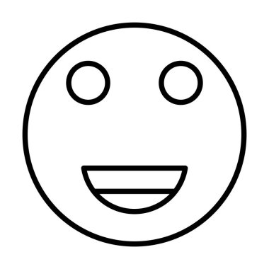 Mutlu Yüz Vektör Satırı Simge Tasarımı