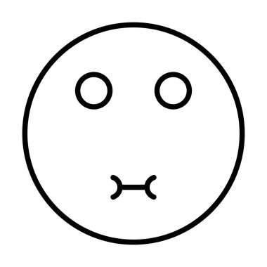 Susturulmuş Gülen Yüz Vektör Satır Simgesi Tasarımı