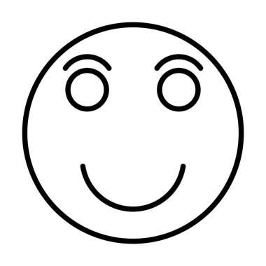 Mutlu Gülen Yüz Vektör Satır Simgesi Tasarımı
