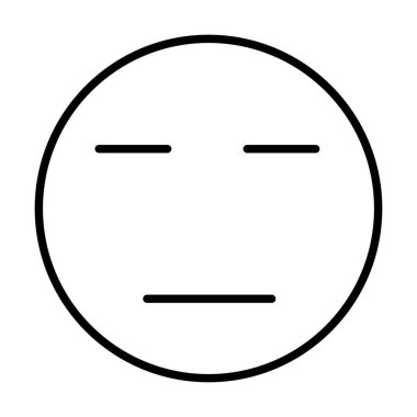 İfadesiz Gülen Yüz Vektör Satır Simgesi Tasarımı