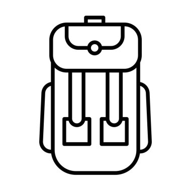 Yürüyüş Torbası Vektör Satırı Simge Tasarımı