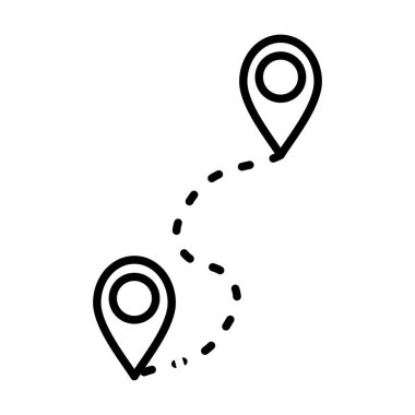 Konum Vektör Satırı Simge Tasarımı