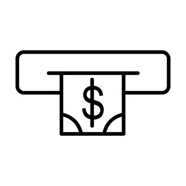 Atm Vector Line Icon Desig — Stock vektor