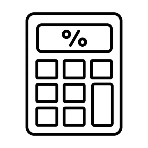 Cálculos Percentagem Vector Line Icon Design —  Vetores de Stock