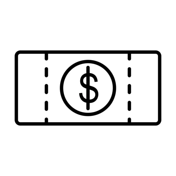 Bankkontroll Vector Line Icon Desig — Stock vektor