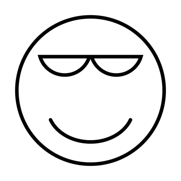 Cool Smiley Face Vector Line Icon Desig — Vector de stock