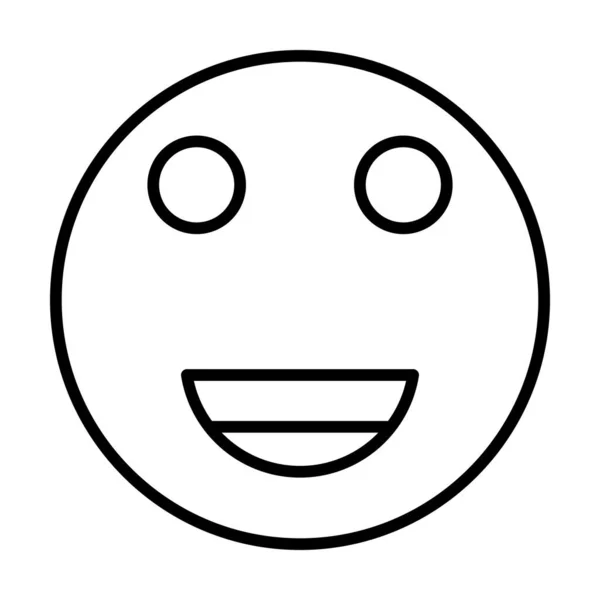 Happy Face Vector Line Ícone Desig —  Vetores de Stock