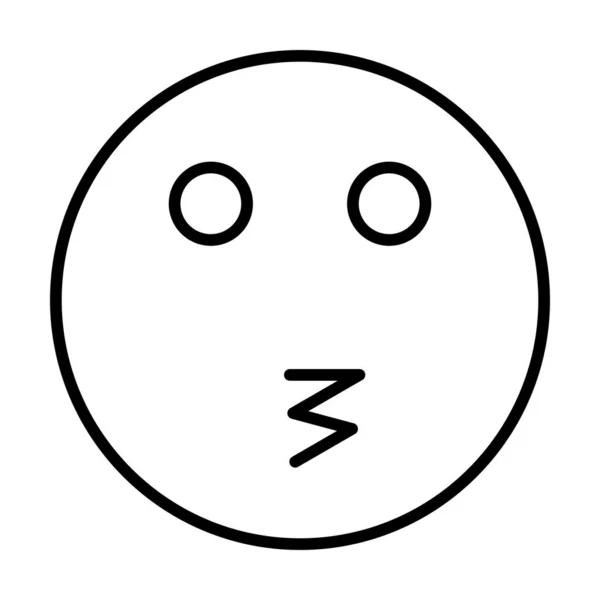 Smiley Vector Line Icon Desig Küss Gesicht — Stockvektor