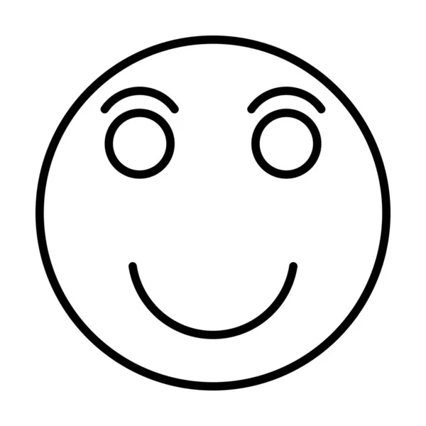 Happy Smiley Face Vector Line Icon Desig — Stock Vector