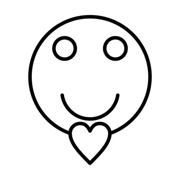 Adorado Smiley Vector Line Ícone Desig —  Vetores de Stock