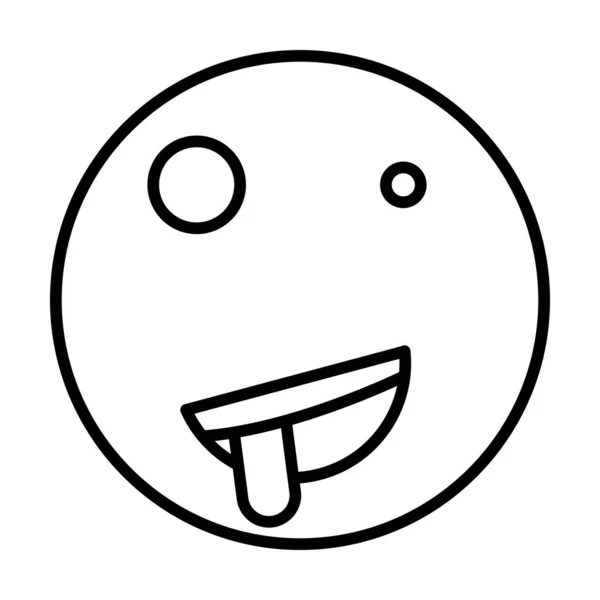 Guiño Travieso Smiley Face Vector Line Icon Desig — Vector de stock