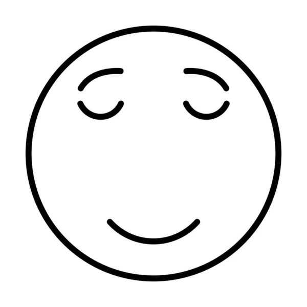 Ashamed Smiley Face Vector Line Icon Desig — Vector de stock