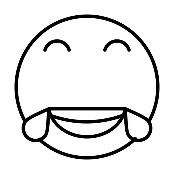 Riendo Smiley Vector Line Icon Desig — Vector de stock