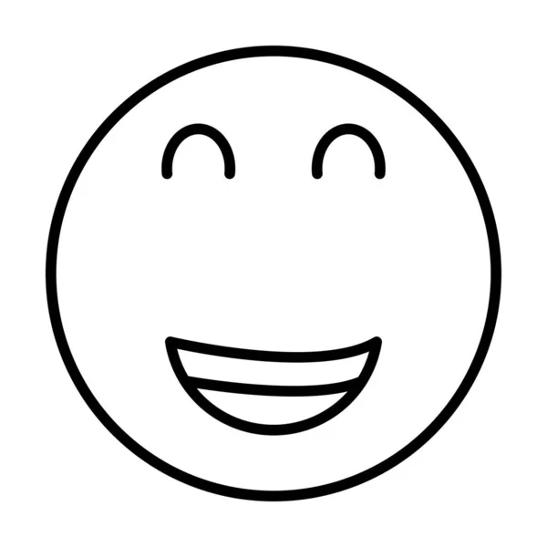 Smiley Face Vector Line Icon Desig — 스톡 벡터