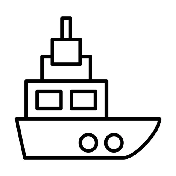 船舶ベクトルラインアイコンデザイン — ストックベクタ