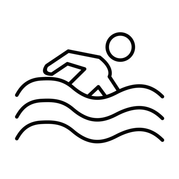 Natación Vector Line Icon Desig — Vector de stock