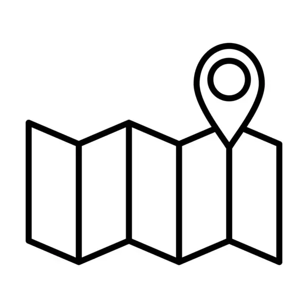 Mapa Vector Line Icon Desig —  Vetores de Stock